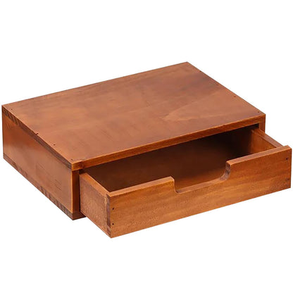 4 Drawer Desktop Storage Organizer in Modern Wood Design (9.8”x6.9”x 9.8”) 4-Drawer Stackable Drawer Unit - Vanity Accessories Organizer (1-Pack)