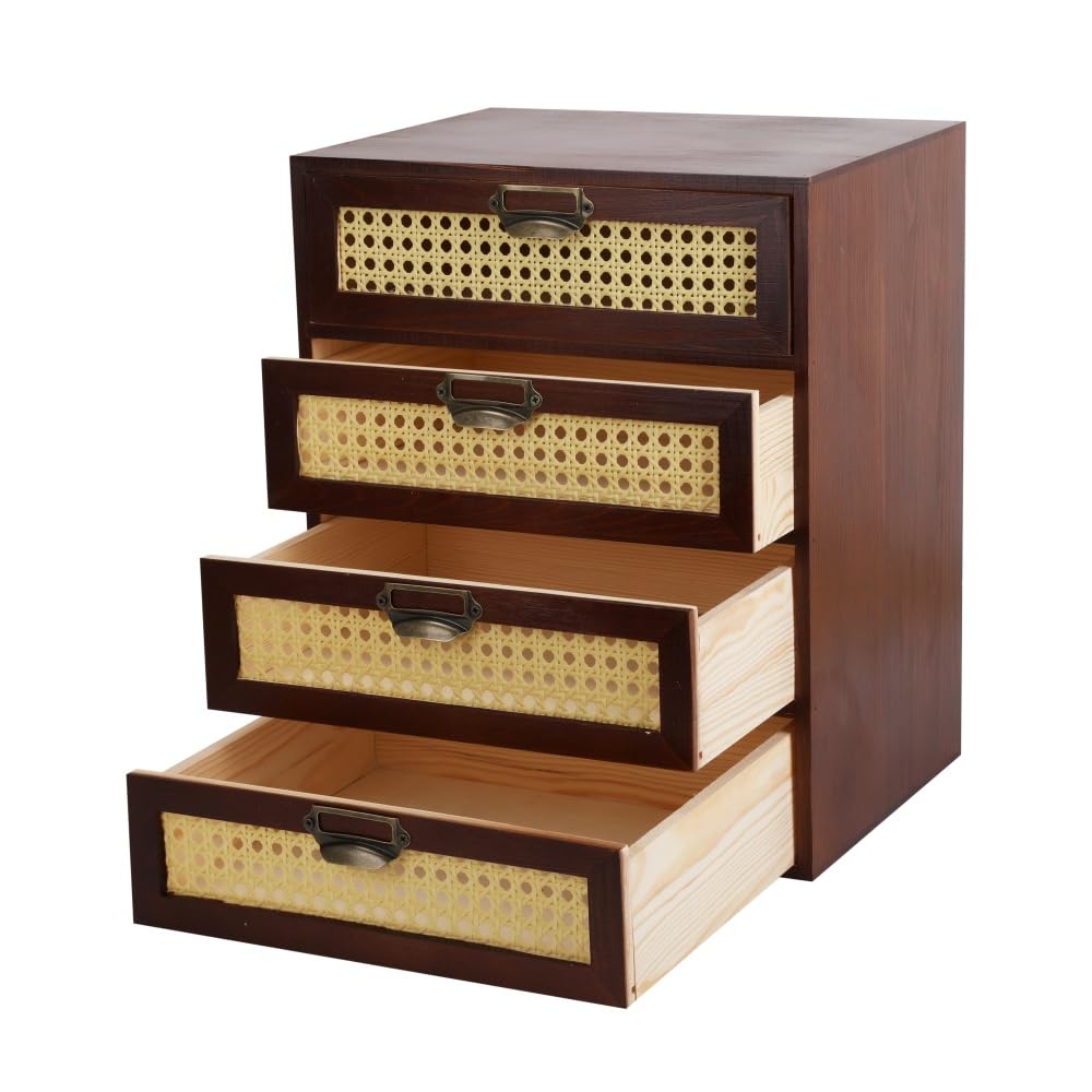 GoooodGIFT Wooden Drawers Large Wooden Box with Drawer, Black