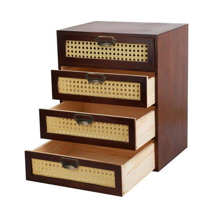 GoooodGIFT Wooden Drawers Large Wooden Box with Drawer, Black