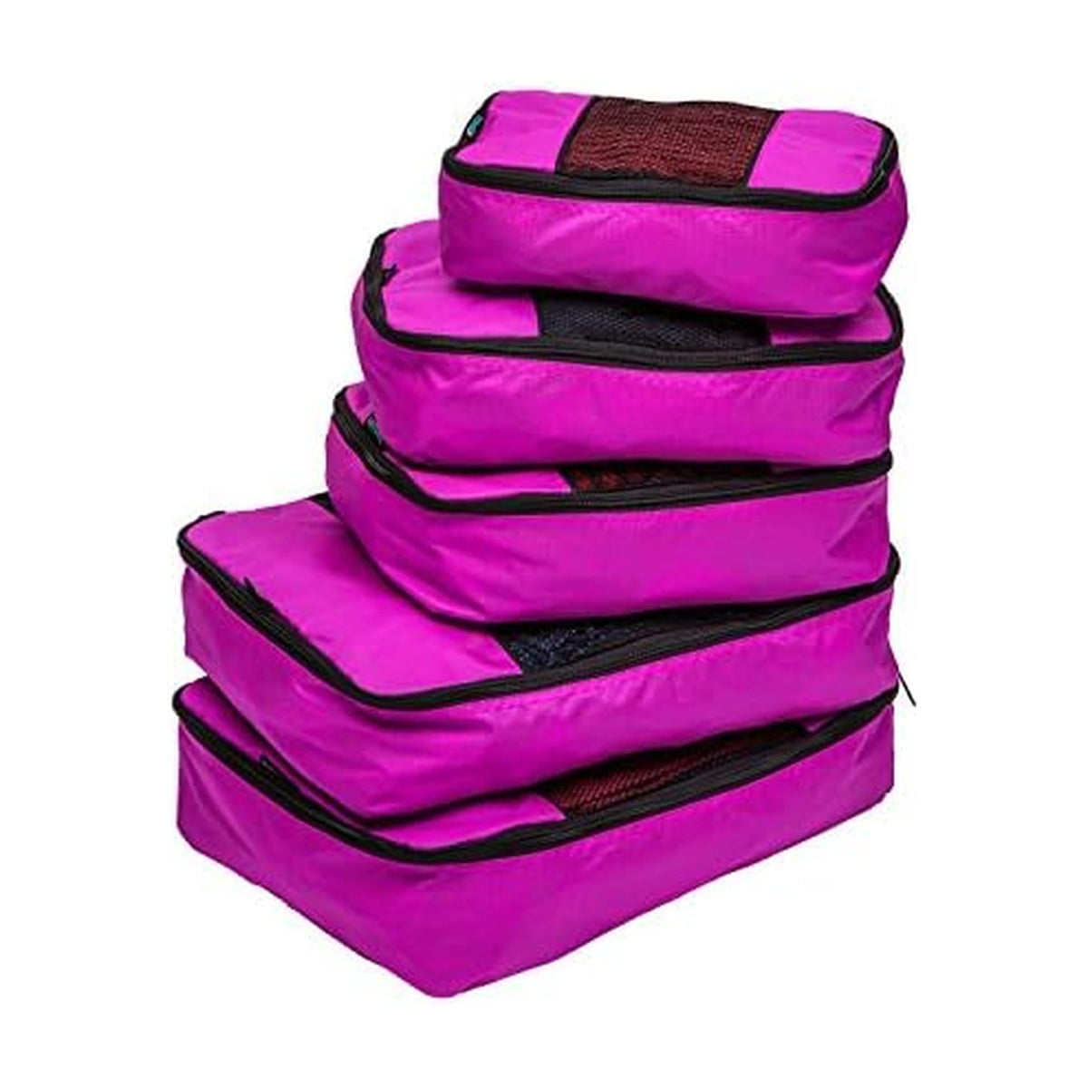 Travel Wise 5-Piece Packing Cubes Set Ripstop Nylon Pattern Design