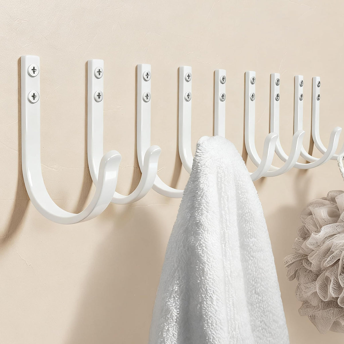 10-Pack 22LB Wall Hooks for Hanging Towel/Coat, Black