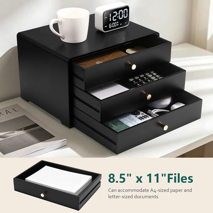 Nnewvante Bamboo Desk Drawer Organizer, Desktop Storage for Home Office