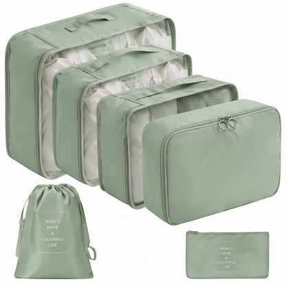 LANSKLBD 6/8 Set Packing Cubes for Suitcases Travel Luggage Packing Organizers,Travel Accessories Essentials Luggage Organizer with Shoe/Tioletry/Laundry Bag (Grey, 8 set)