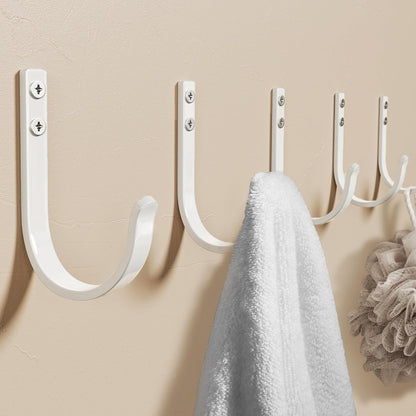 10-Pack 22LB Wall Hooks for Hanging Towel/Coat, Black