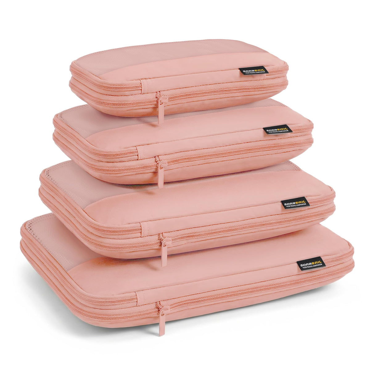 4 Piece Compression Packing Cubes for 3–7 Day Travel, Light Green
