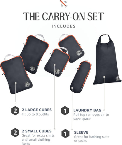 TRIPPED Travel Gear Compression Packing Cubes for Carry-On Travel 6-Pack