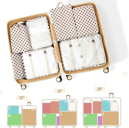 Packing Cubes for Travel - 8 Set Luggage Organizer Bags for Family, Mesh Breathable Packing Cubes for Suitcases Durable Travel Essentials Bags Set