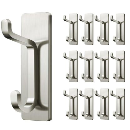 pickpiff 13LB Strong Stick-on Hooks for Coat & Towel, Black 6 Pack