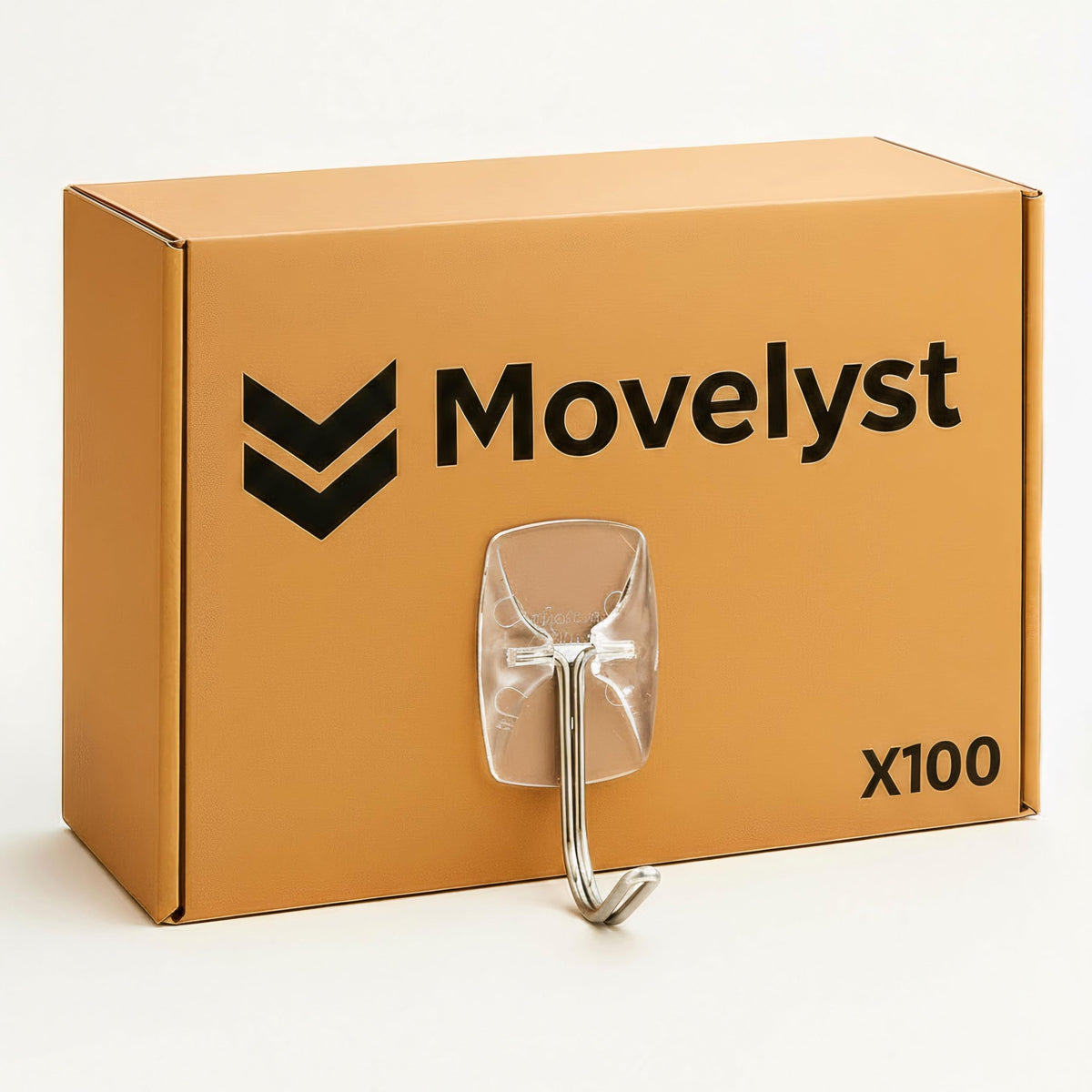 MOVELYST Clear Wall Hooks for Hanging, 30 Hooks+40 Strips, Value Pack (S)