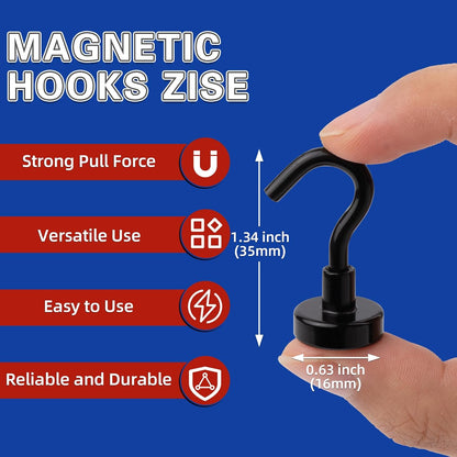 100 Pack Magnetic Hooks, 25lbs Magnet Hooks for Cruise Cabins