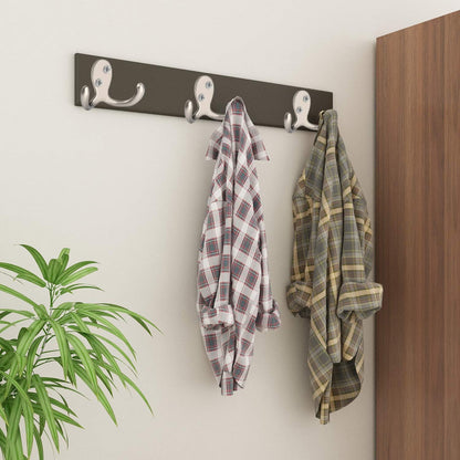 IBosins 10 Pack Silvery Double Prong Coat Hooks Wall Mounted with 20 Screws