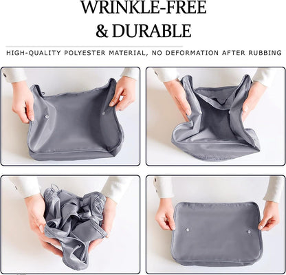 LANSKLBD 6/8 Set Packing Cubes for Suitcases Travel Luggage Packing Organizers,Travel Accessories Essentials Luggage Organizer with Shoe/Tioletry/Laundry Bag (Grey, 8 set)