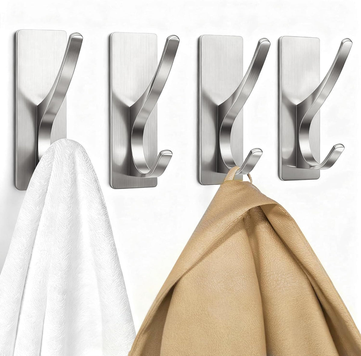 pickpiff Matt Black Self-Adhesive Hook, 13LB Hanger for Coat/Towel, 6-Pack