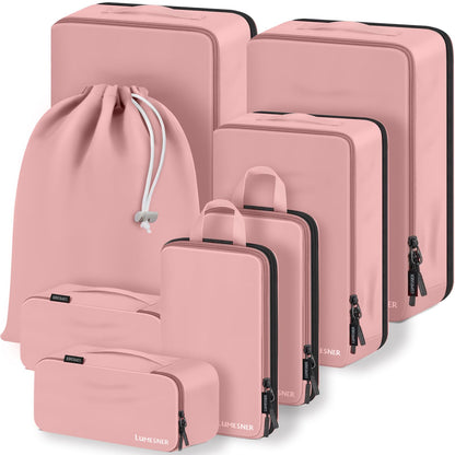 Lumesner 8 Set Compression Packing Cubes, Travel Suitcase Organizers