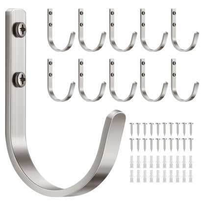 10-Pack 22LB Wall Hooks for Hanging Towel/Coat, White