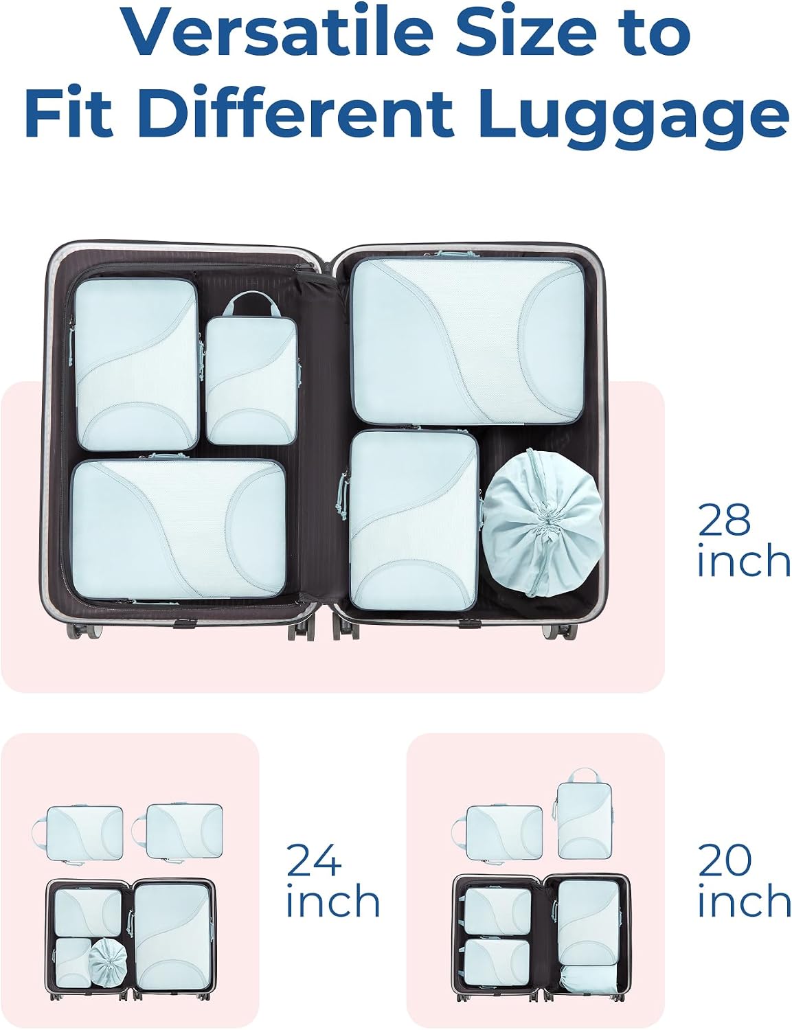 Bagsmart Compression Packing Cubes, Travel Bag Cruise Ship Essentials