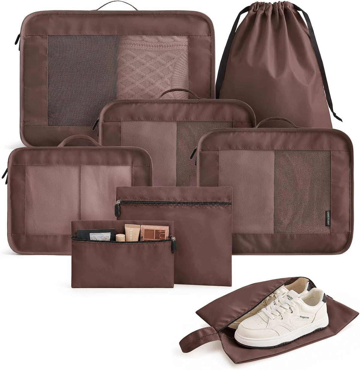 LIGHT FLIGHT 8 Set Packing Cubes for Travel, Cruise Ship Travel Essentials