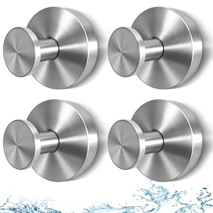 Suction Cup Hooks for Shower, Heavy Duty Stainless Steel, Silver 2 Pack