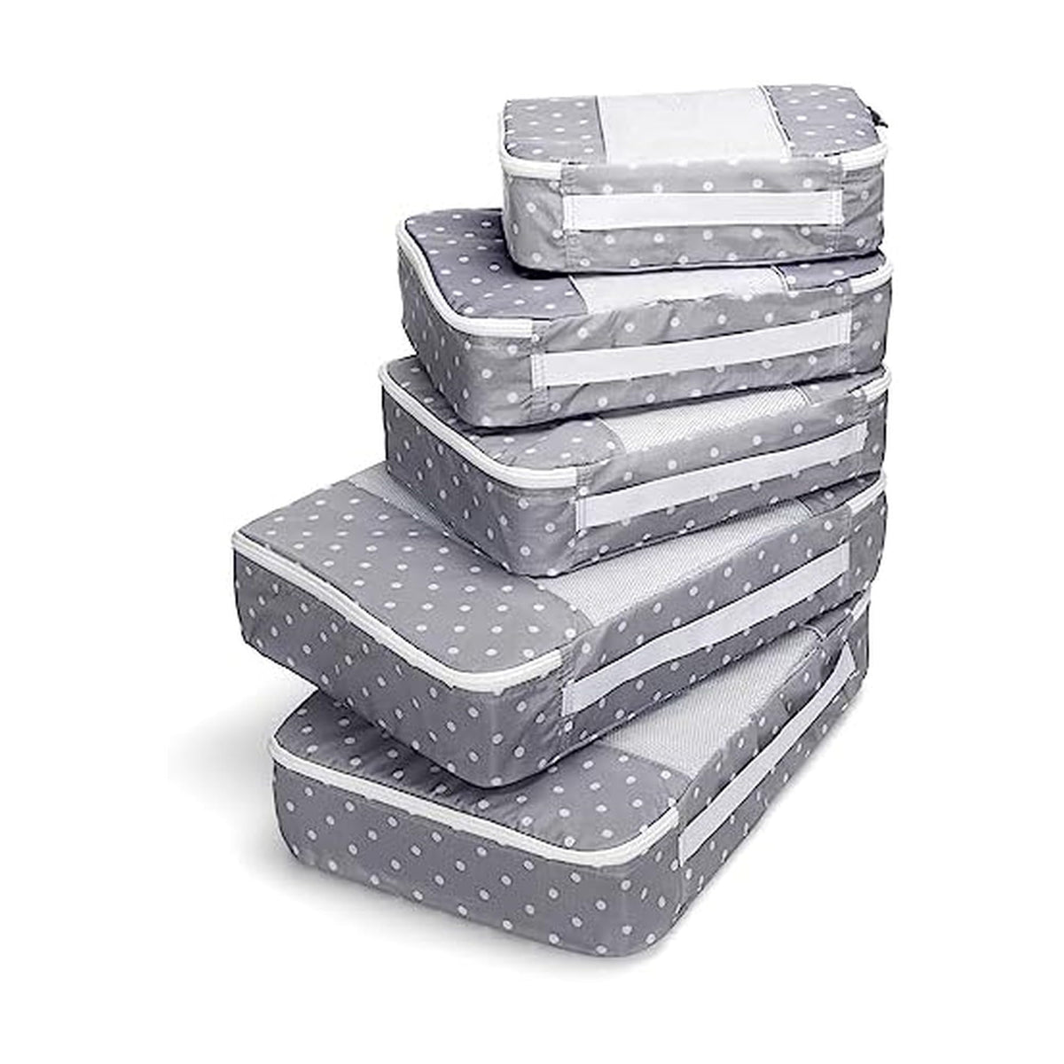 Travel Wise 5-Piece Packing Cubes Set Ripstop Nylon Pattern Design