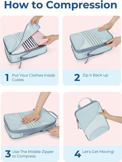Bagsmart Compression Packing Cubes, Travel Bag Cruise Ship Essentials