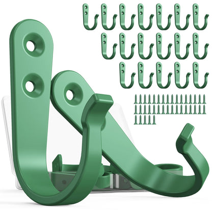 BREYDROK 20-Pack Coat Hooks for Hanging, Heavy Duty Black Metal Wall Hooks