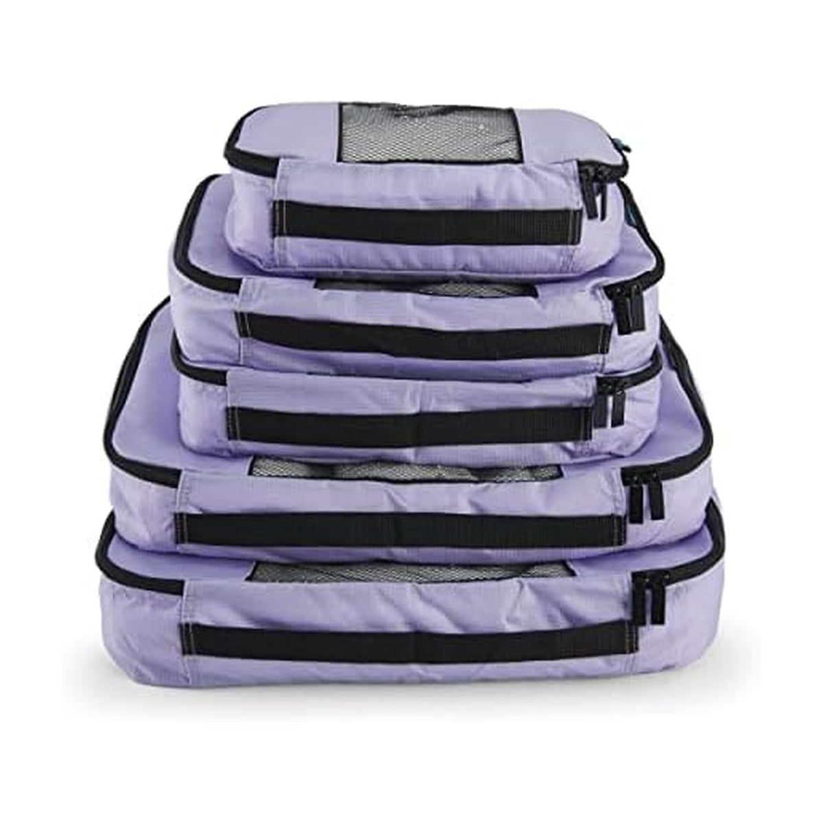 Travel Wise 5-Piece Packing Cubes Set Ripstop Nylon Pattern Design