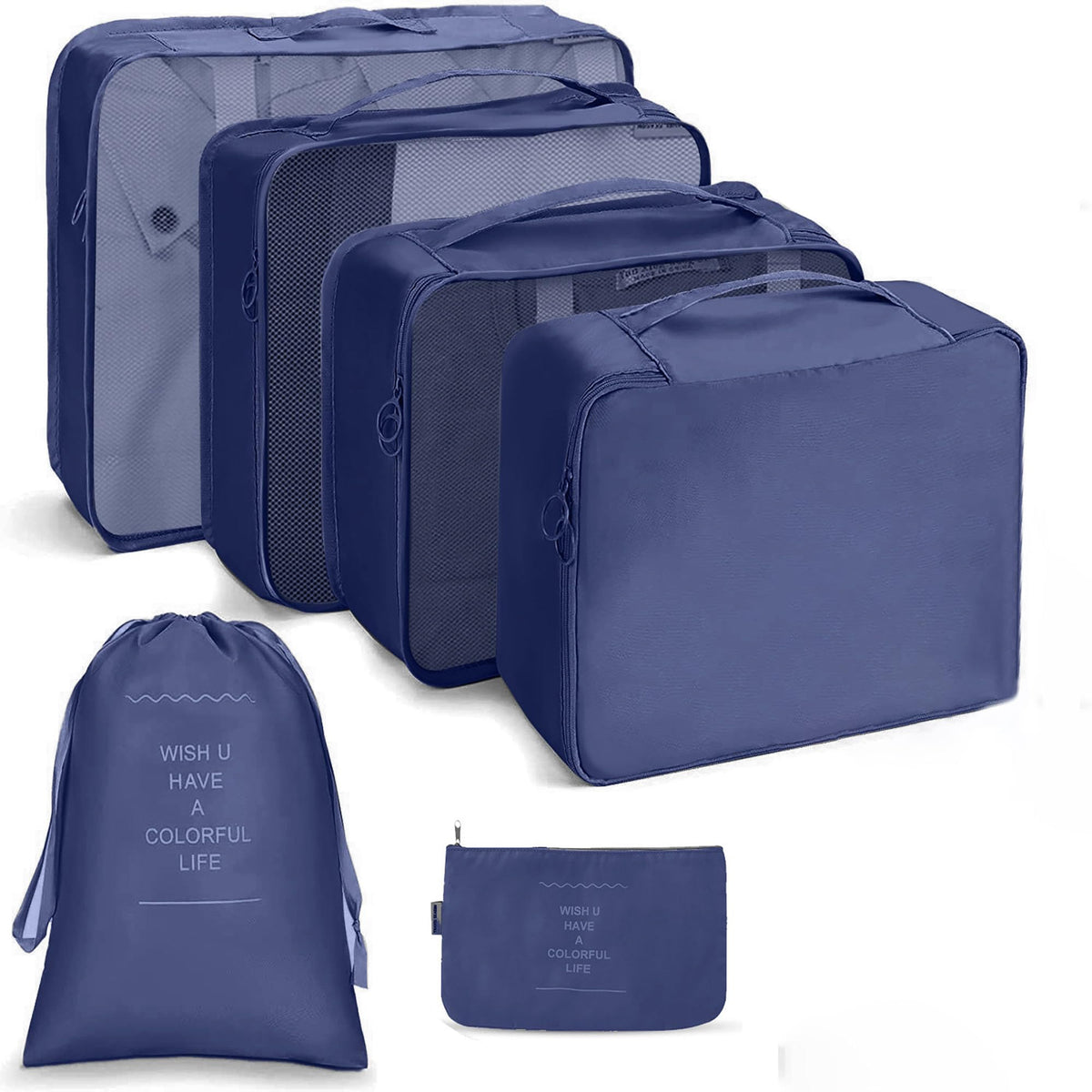 LANSKLBD 6/8 Set Packing Cubes for Suitcases Travel Luggage Packing Organizers,Travel Accessories Essentials Luggage Organizer with Shoe/Tioletry/Laundry Bag (Grey, 8 set)