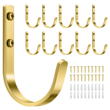 10-Pack 22LB Wall Hooks for Hanging Towel/Coat, White