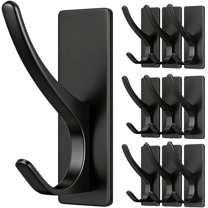 pickpiff Matt Black Self-Adhesive Hook, 13LB Hanger for Coat/Towel, 6-Pack