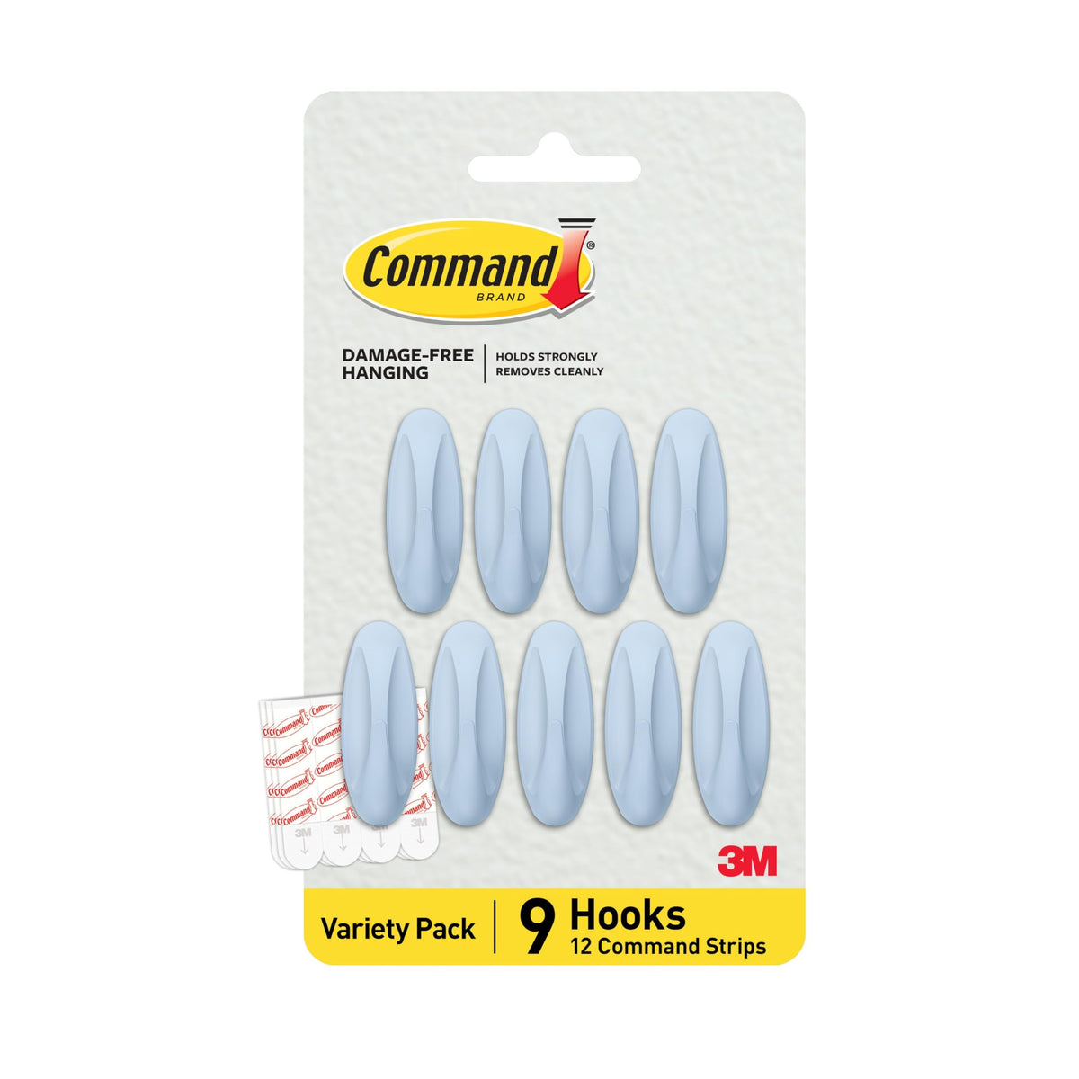 Command Medium Black Designer Hooks, 9 Hooks, 12 Strips