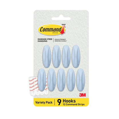 Command Medium Black Designer Hooks, 9 Hooks, 12 Strips