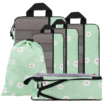 U+U 6 Set Compression Packing Cubes, Travel Organizers (Polka Dot)