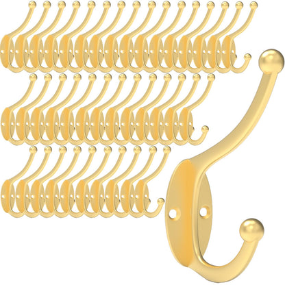 CBWLWJ 16 Pack Coat wall Hooks for Hanging, Durable Coat Hook Wall Mount, with Easy Installation Metal Closet Hooks, Living Rooms, Entrances, Bathrooms, Bedrooms(Black)