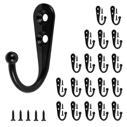 58 Pieces Small Key Hooks, Screw in Hooks, Black