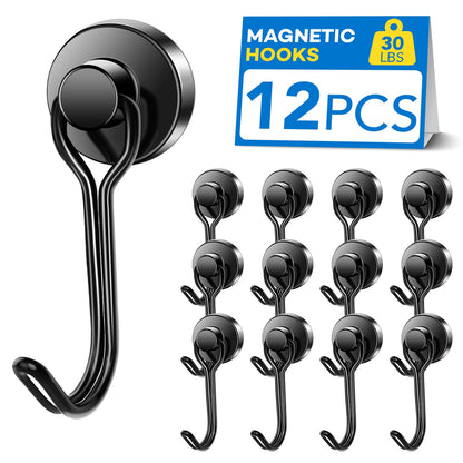 LOVIMAG Magnetic Hooks Magnet Hook for Cruise Cabins Fridge 30LBS 6Pack