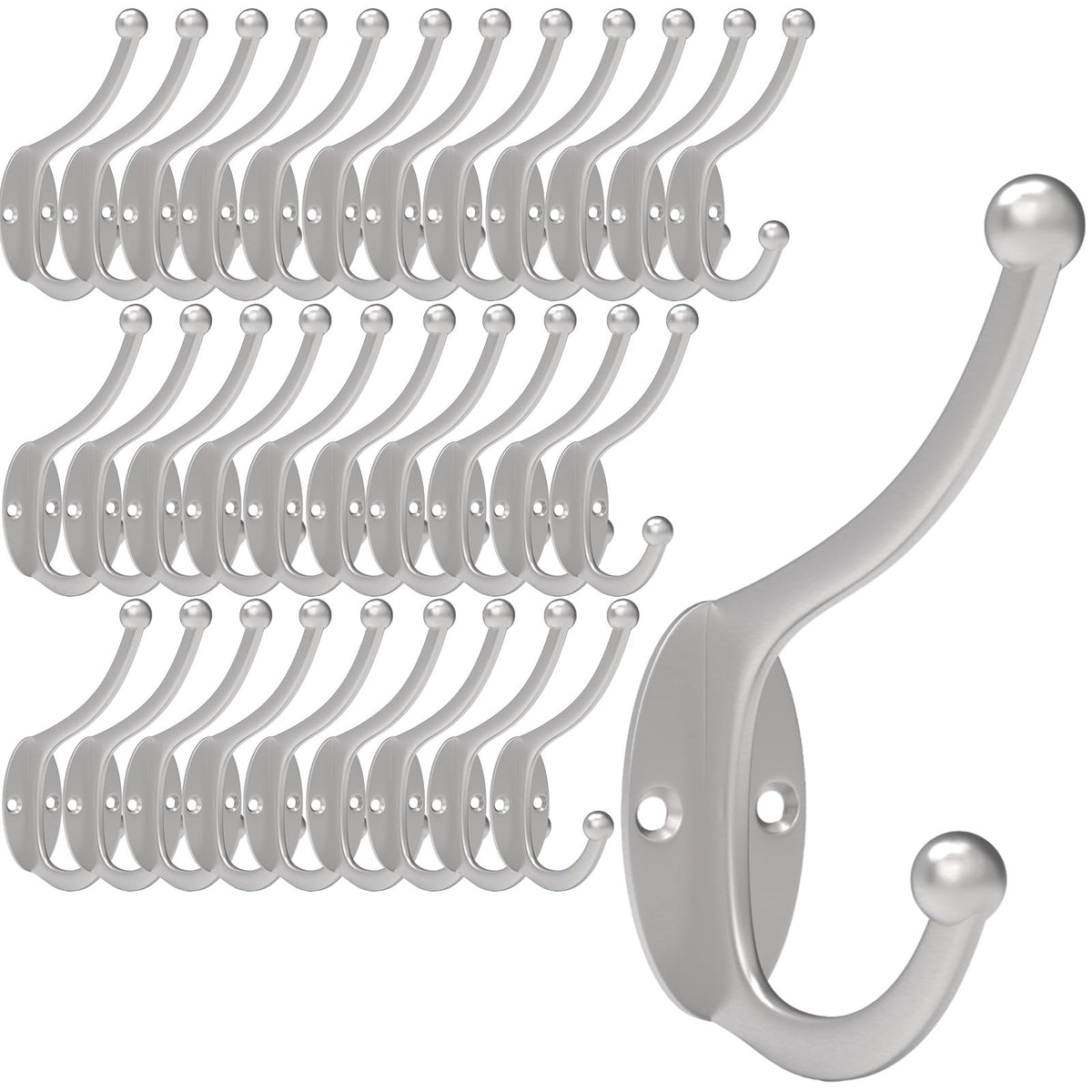 CBWLWJ 16 Pack Coat wall Hooks for Hanging, Durable Coat Hook Wall Mount, with Easy Installation Metal Closet Hooks, Living Rooms, Entrances, Bathrooms, Bedrooms(Black)