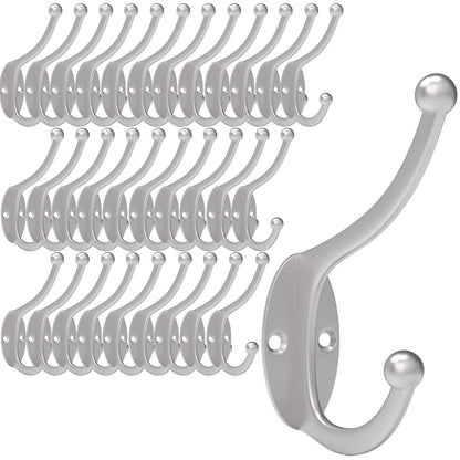 CBWLWJ 16 Pack Coat wall Hooks for Hanging, Durable Coat Hook Wall Mount, with Easy Installation Metal Closet Hooks, Living Rooms, Entrances, Bathrooms, Bedrooms(Black)