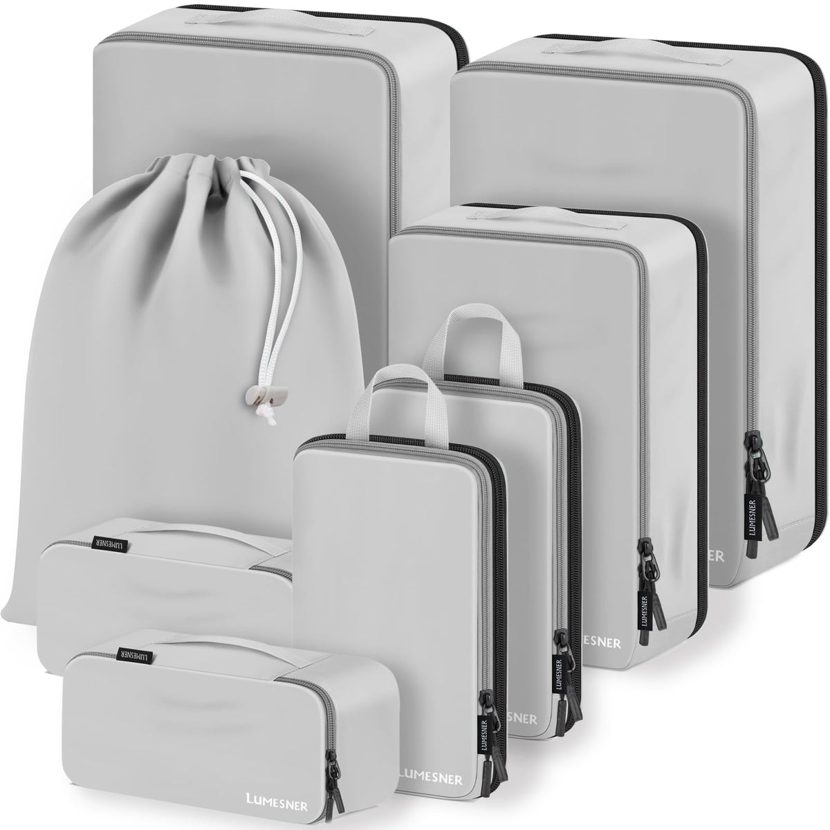 Lumesner 8 Set Compression Packing Cubes, Travel Suitcase Organizers