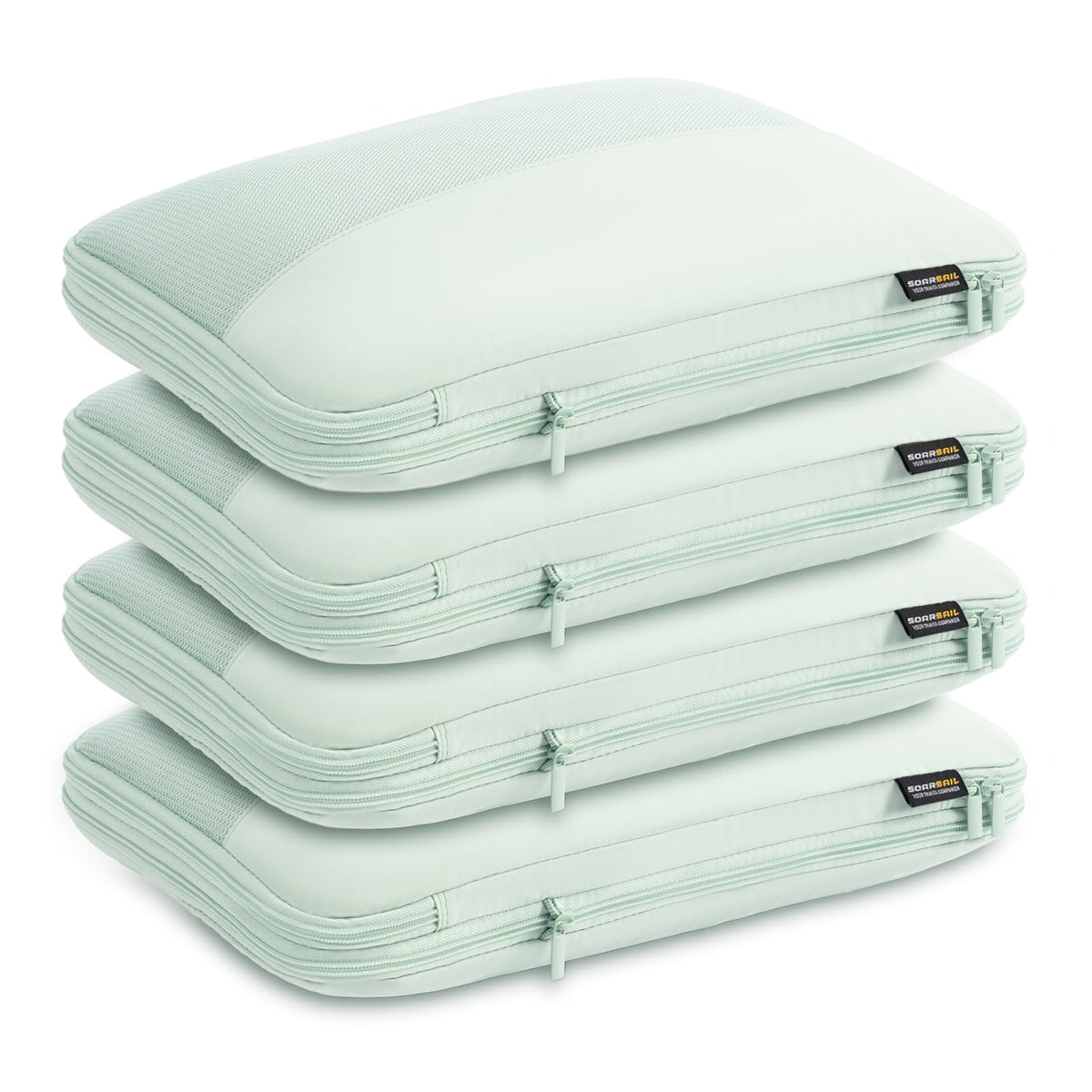 4 Piece Compression Packing Cubes for 3–7 Day Travel, Light Green