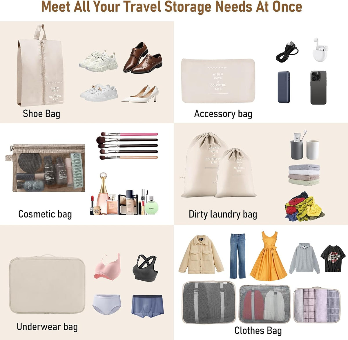 Packing Cubes for Travel 10 Set Luggage Organizer Bags