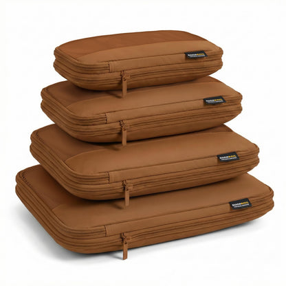 4 Piece Compression Packing Cubes for 3–7 Day Travel, Light Green