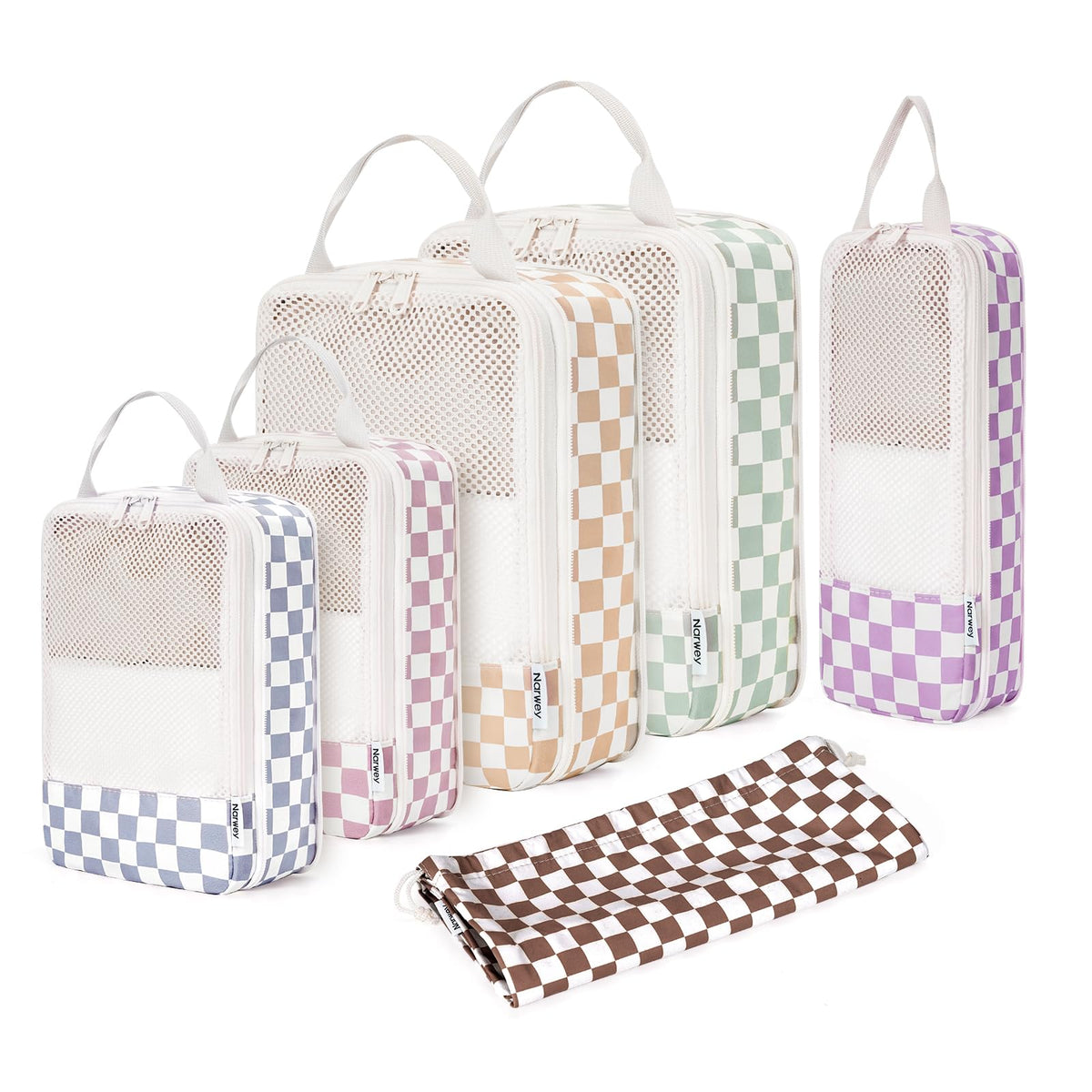 Narwey Compression Packing Cubes for Women Kids, Travel Organizer Bags