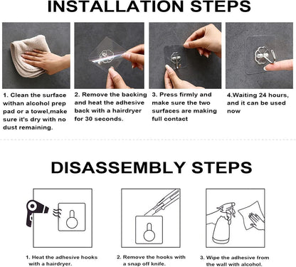 ZESLMG Adhesive Wall Hooks for Hanging, 16 Pack Self Sticky Hook No Drill