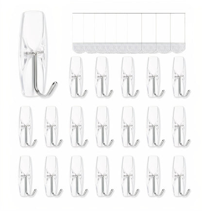 MOVELYST White Wall Hooks for Hanging, 32 Hooks+40 Strips, Value Pack (S)