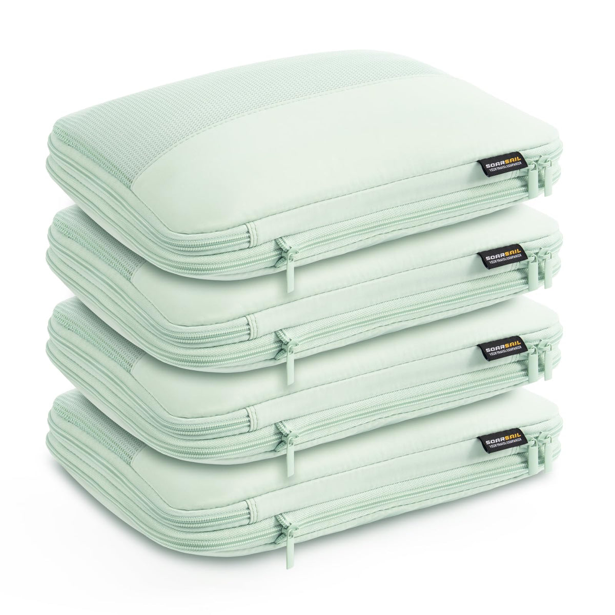 4 Piece Compression Packing Cubes for 3–7 Day Travel, Light Green