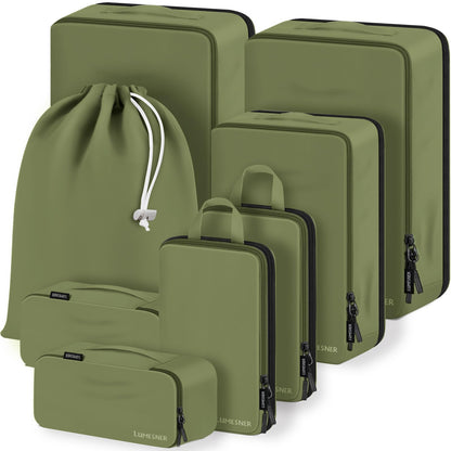 Lumesner 8 Set Compression Packing Cubes, Travel Suitcase Organizers