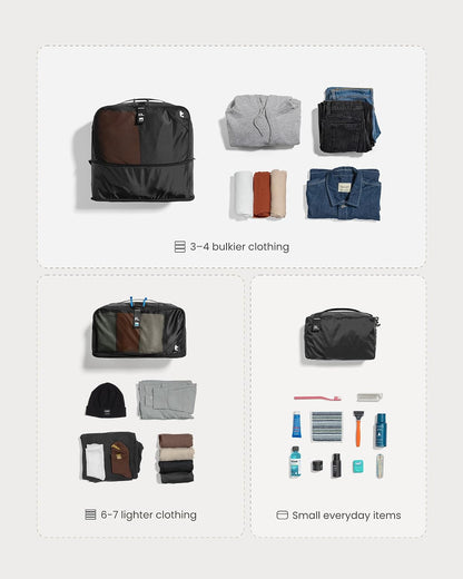 tomtoc 3 Set Packing Cubes for Travel, Compression Expandable Organizers