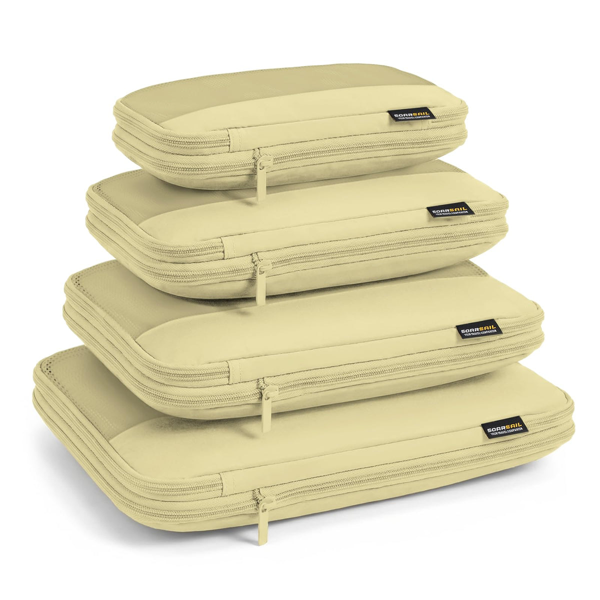4 Piece Compression Packing Cubes for 3–7 Day Travel, Light Green