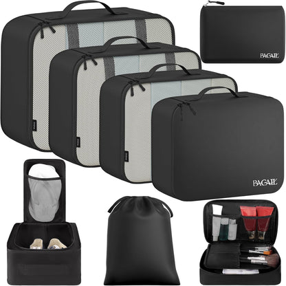 BAGAIL 8 Set Packing Cubes Luggage Packing Organizers for Travel Accessories-Matcha Green