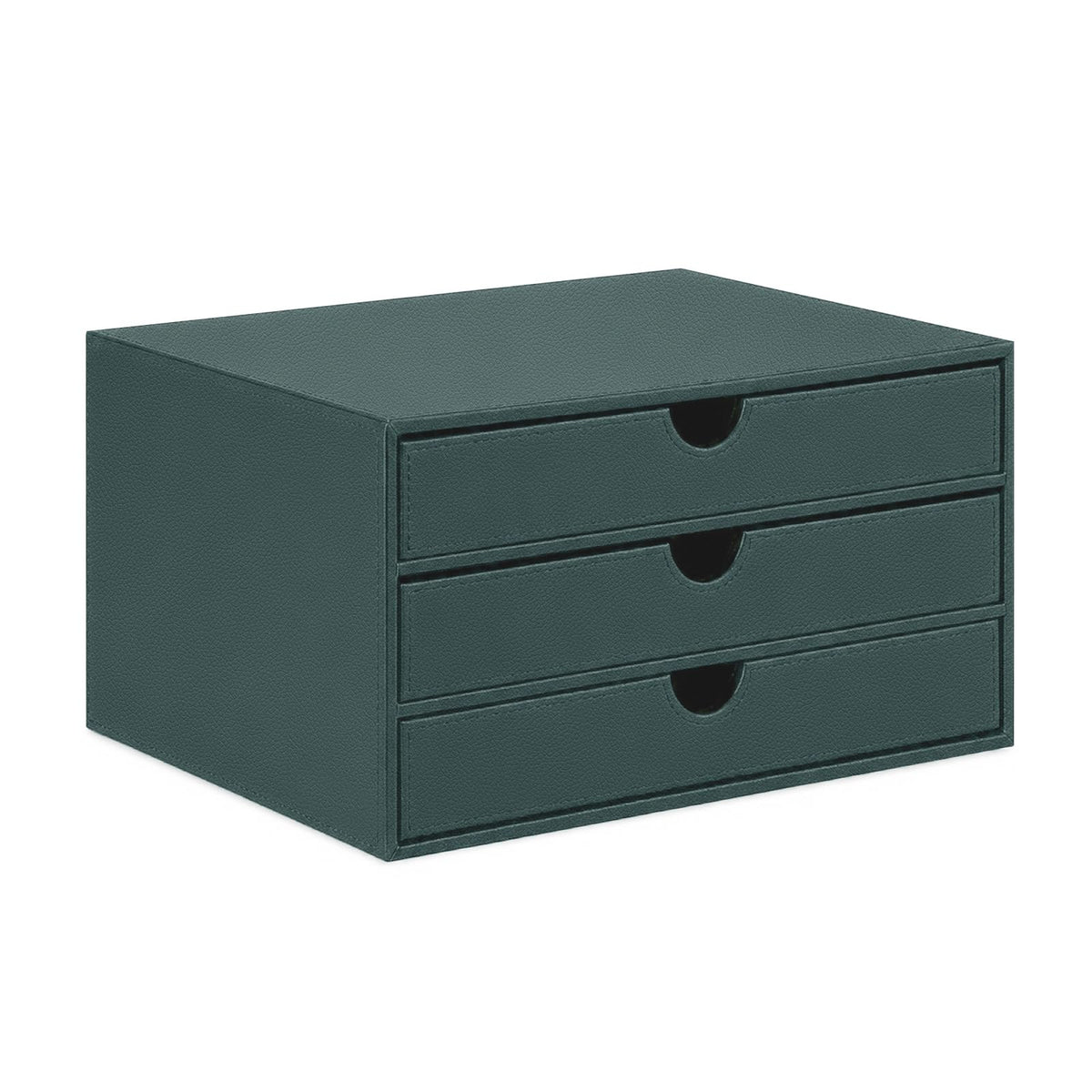 UnionBasic Document Organizer, 3-Drawer File Cabinet Document Storage Box, Office Desktop Filing Organizer, Black with Wood Grain Drawers